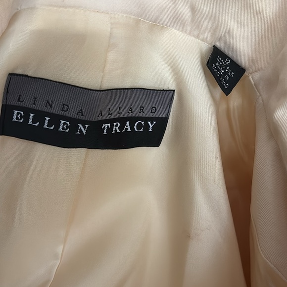80s A+ELLEN SILK CREAM WIDE LAPEL DOUBLE BREASTED BLAZER QUIET LUXURY SZ 12 - Picture 8 of 8